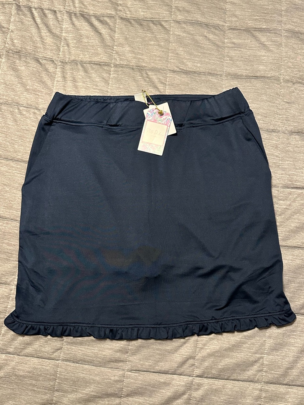 Stella Parker Sport Navy Ruffle-Hem Athletic Skort UPF50 Medium NWT